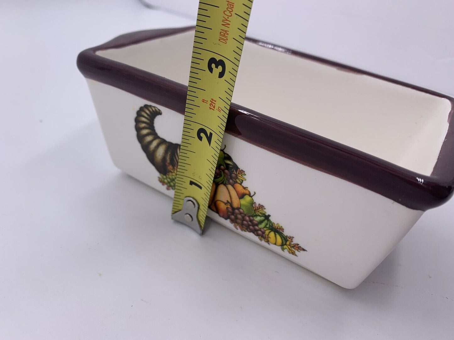 Ceramic Cornucopia Enameled Fruit Baking Dish, Bread, and Dessert container