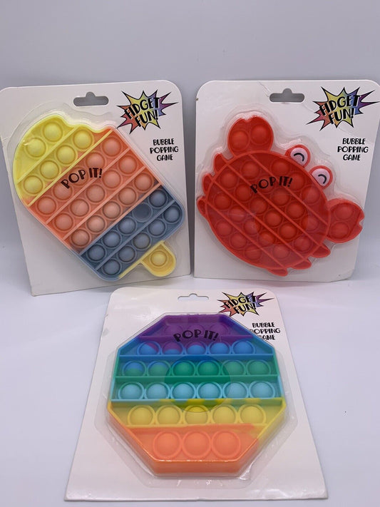 New! Popsicle, Rainbow And Crab Fidget Fun! Push Pop It Bubble Popping Game