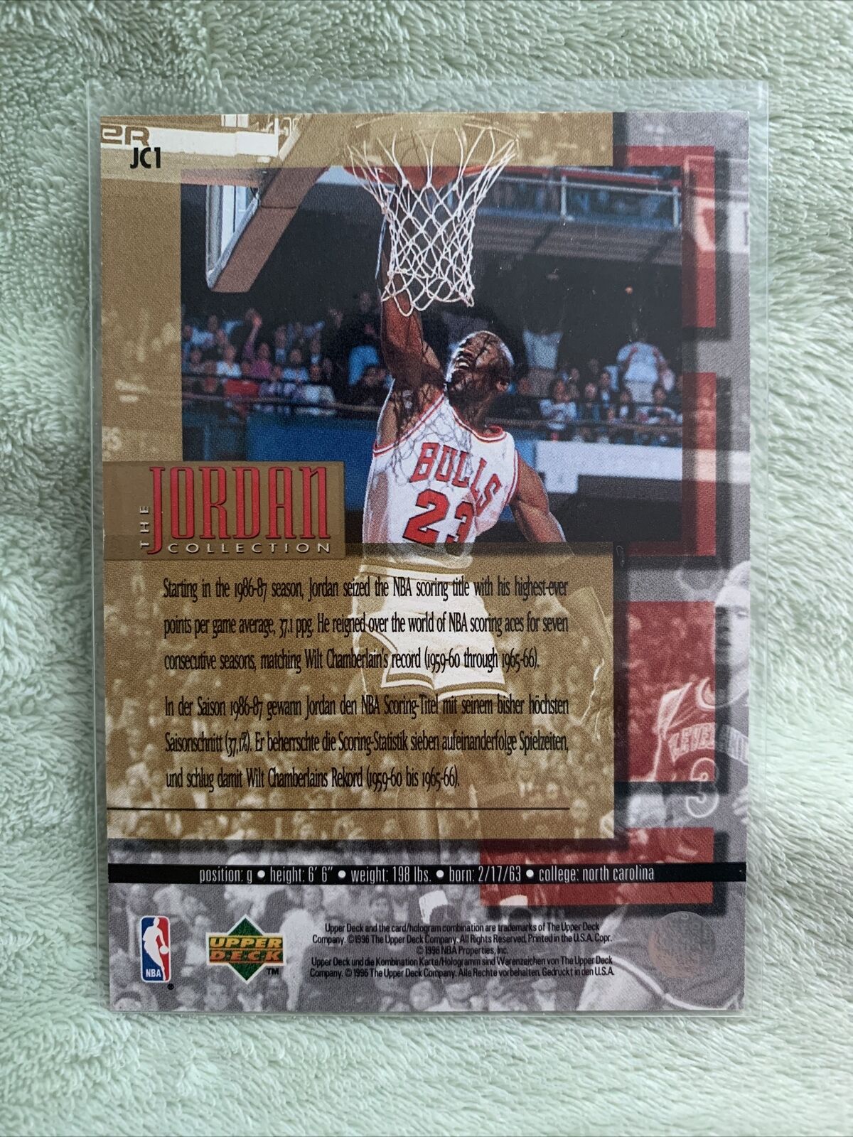 Michael Jordan 95/96 Collector's Choice JC1 Jordan Collection- German Version!