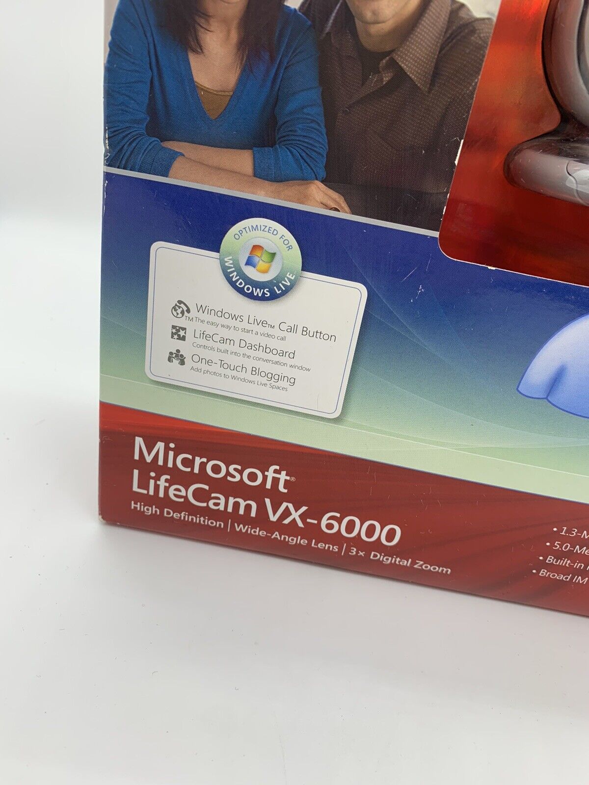 Microsoft Lifecam VX-6000 Webcam HD Wide Angle Lens 3x Digital Zoom  NEW