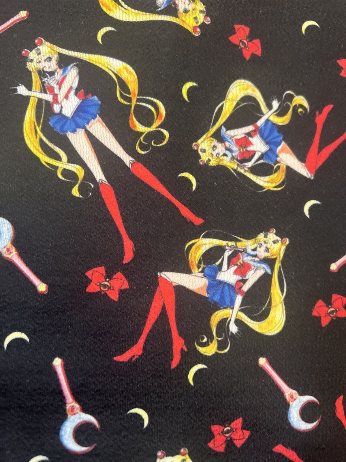 Sailor Moon Womens' Bow and Moon Stick Print Anime Keyhole Cosplay Dress