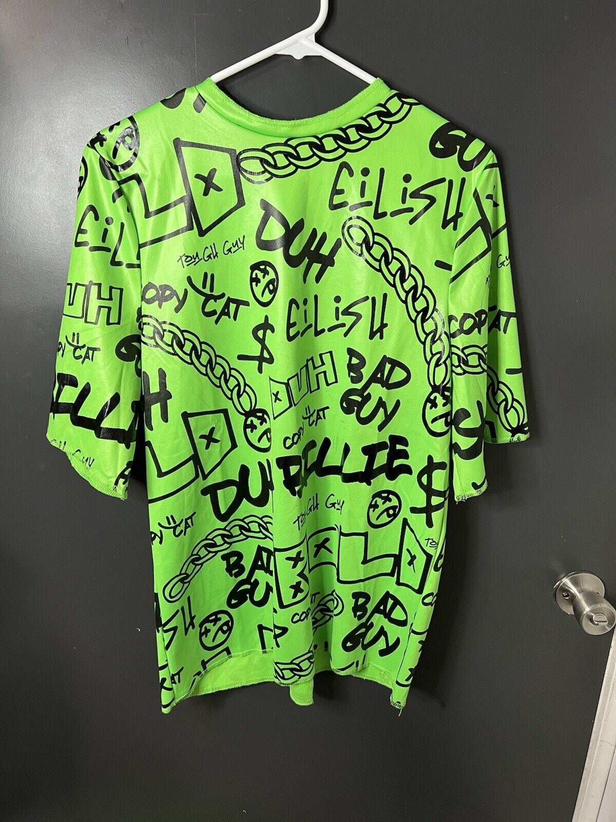 Billie Eilish Duh Halloween Costume Cosplay Collect Girls Teen Green Shirt XL