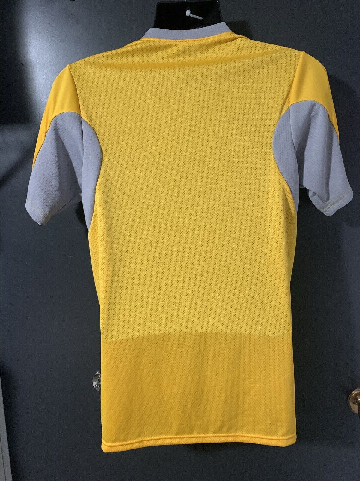 Holloway Youth Yellow/Grey Boys Button Short Sleeve T-shirt size XL