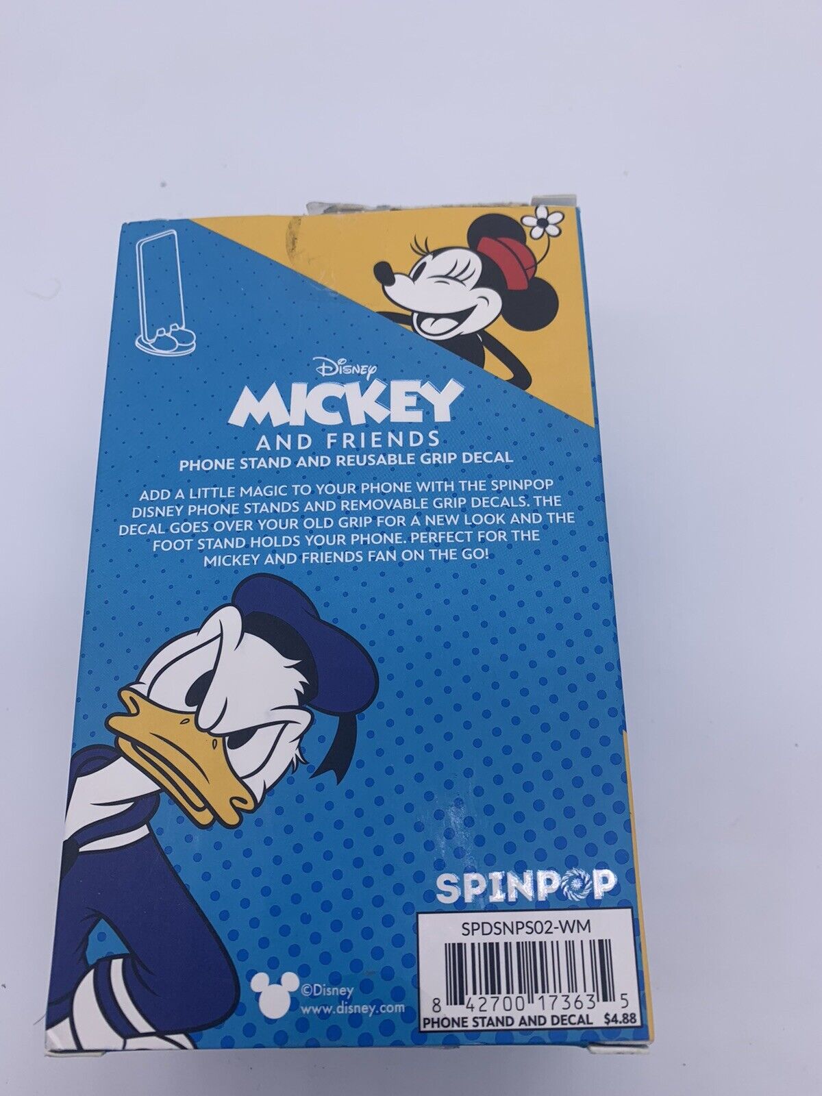 SPINPOP Mickey and Friends Phone Stand & Reusable Grip Decal Phones Accessories