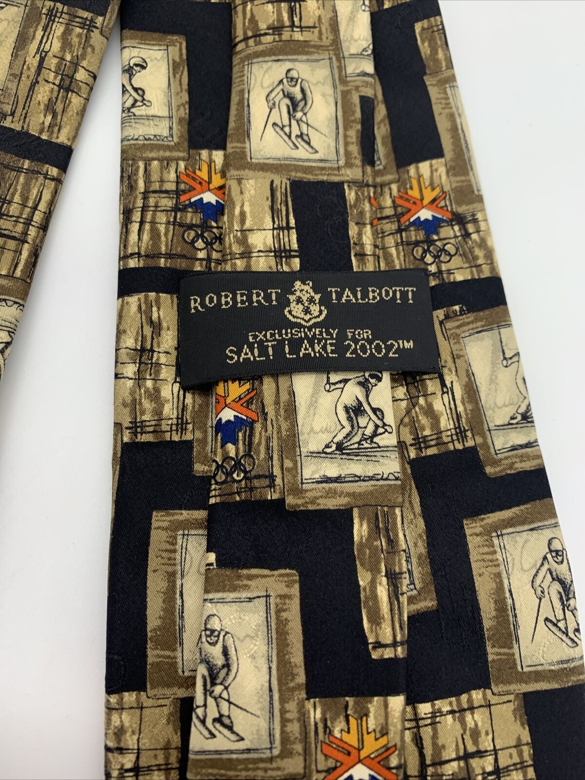 ROBERT TALBOTT Men's Designer Neck Tie OLYMPICS SALT LAKE CITY 2002 Official 60”