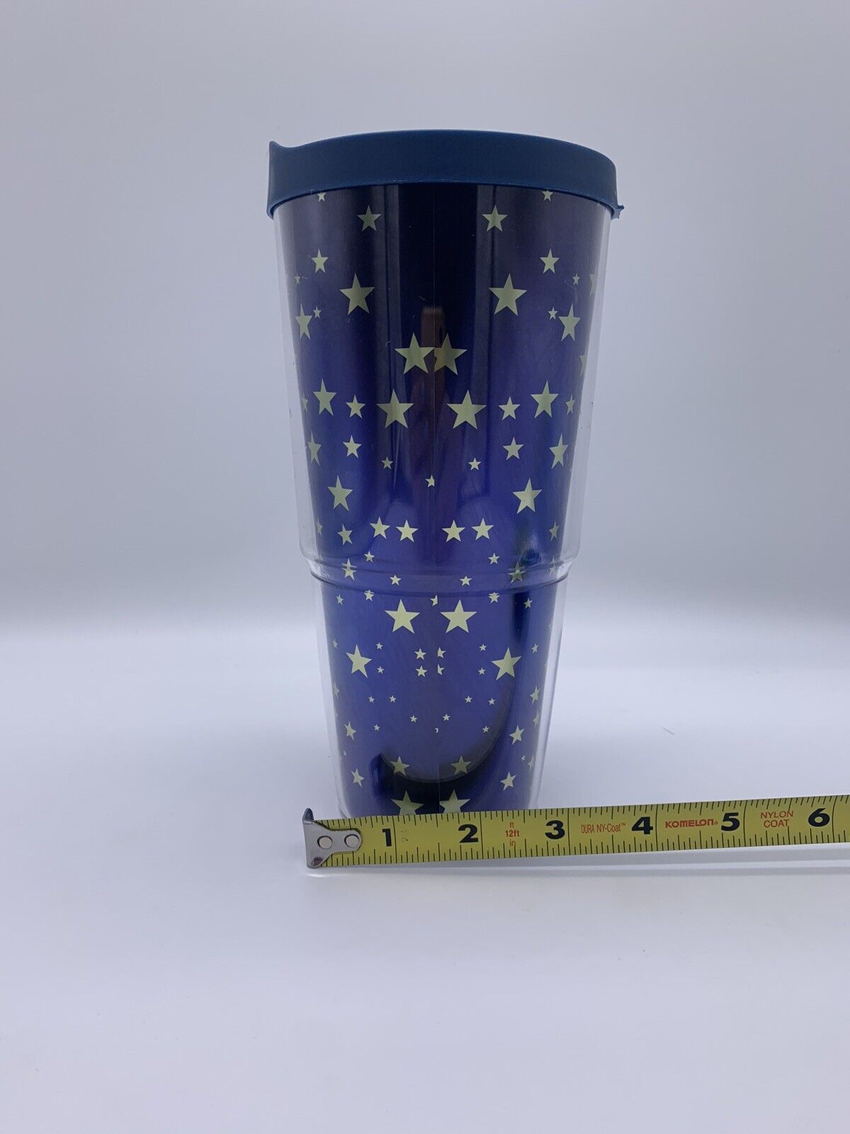 Large Blue Yellow Star Galaxy Travel Tumbler Classic Drinkware with Lid