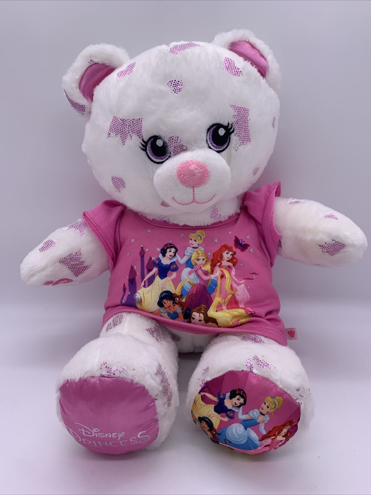 Build-A-Bear Disney Princess Plush Bear Sparkly Tiaras Limited Edition Rare