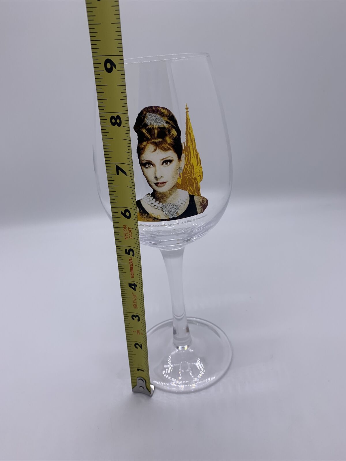 1995 Audrey Hepburn Large Authentic Wine Drinking Glass Breakfast at Tiffany's