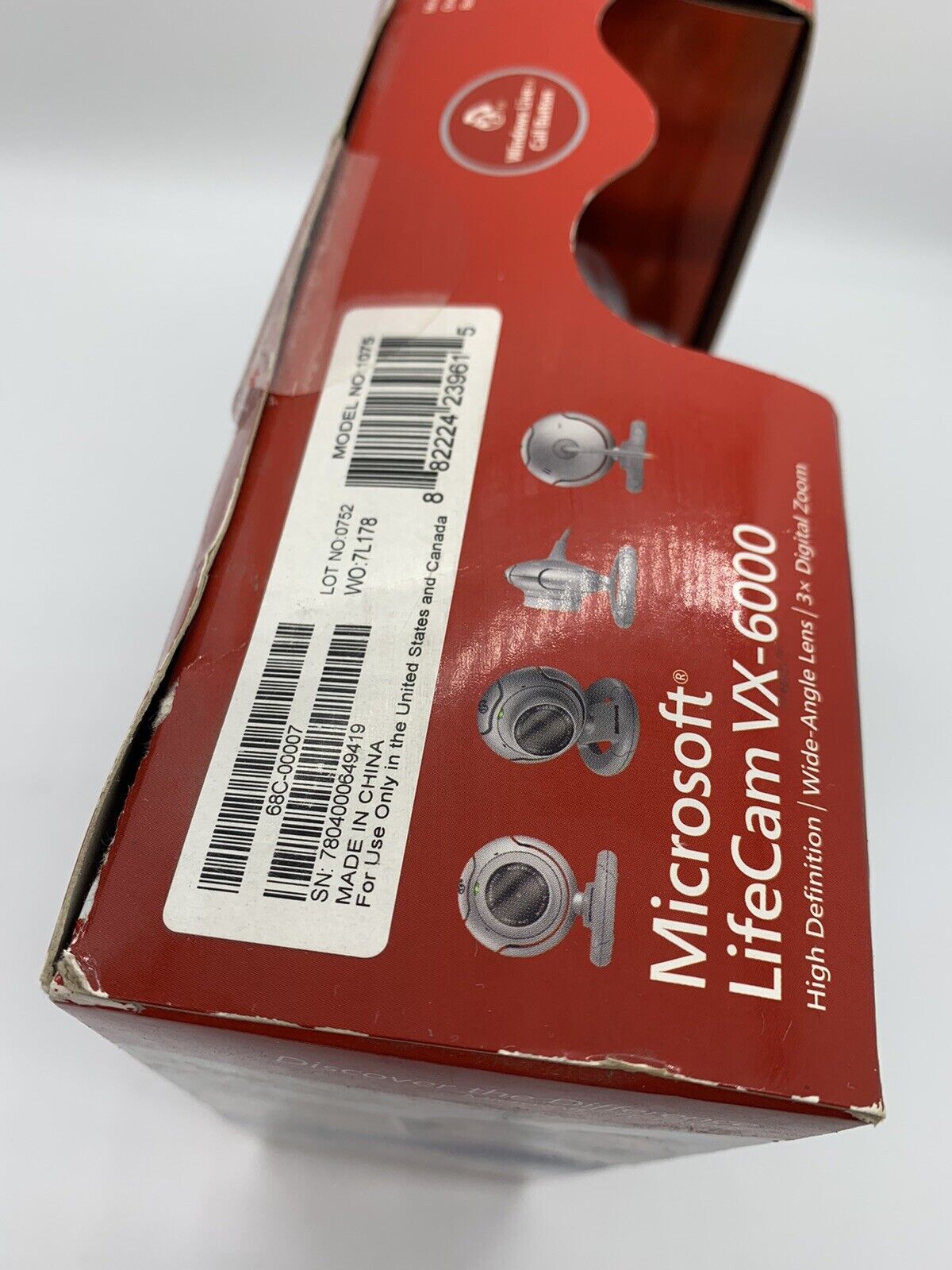 Microsoft Lifecam VX-6000 Webcam HD Wide Angle Lens 3x Digital Zoom  NEW