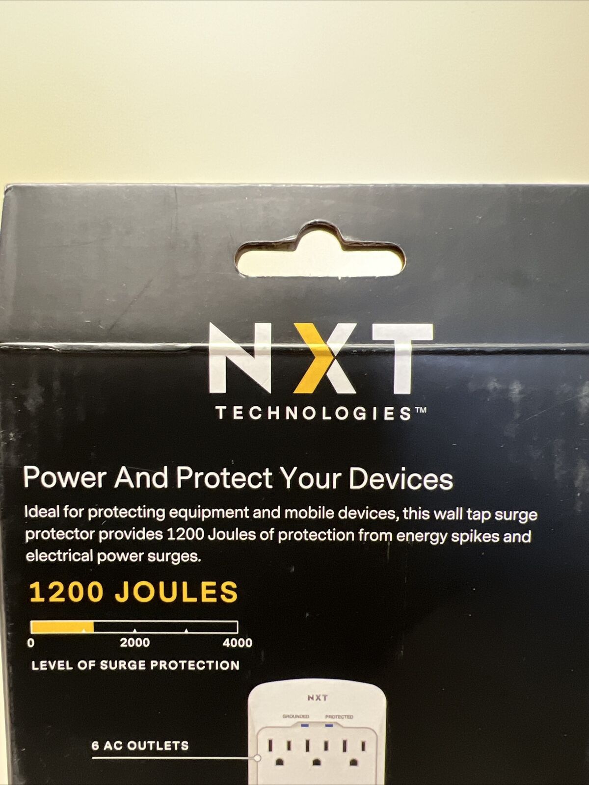 NXT Technologies Technologies 6-Outlet 2 USB Wall Tap 1200 Joules NX54321