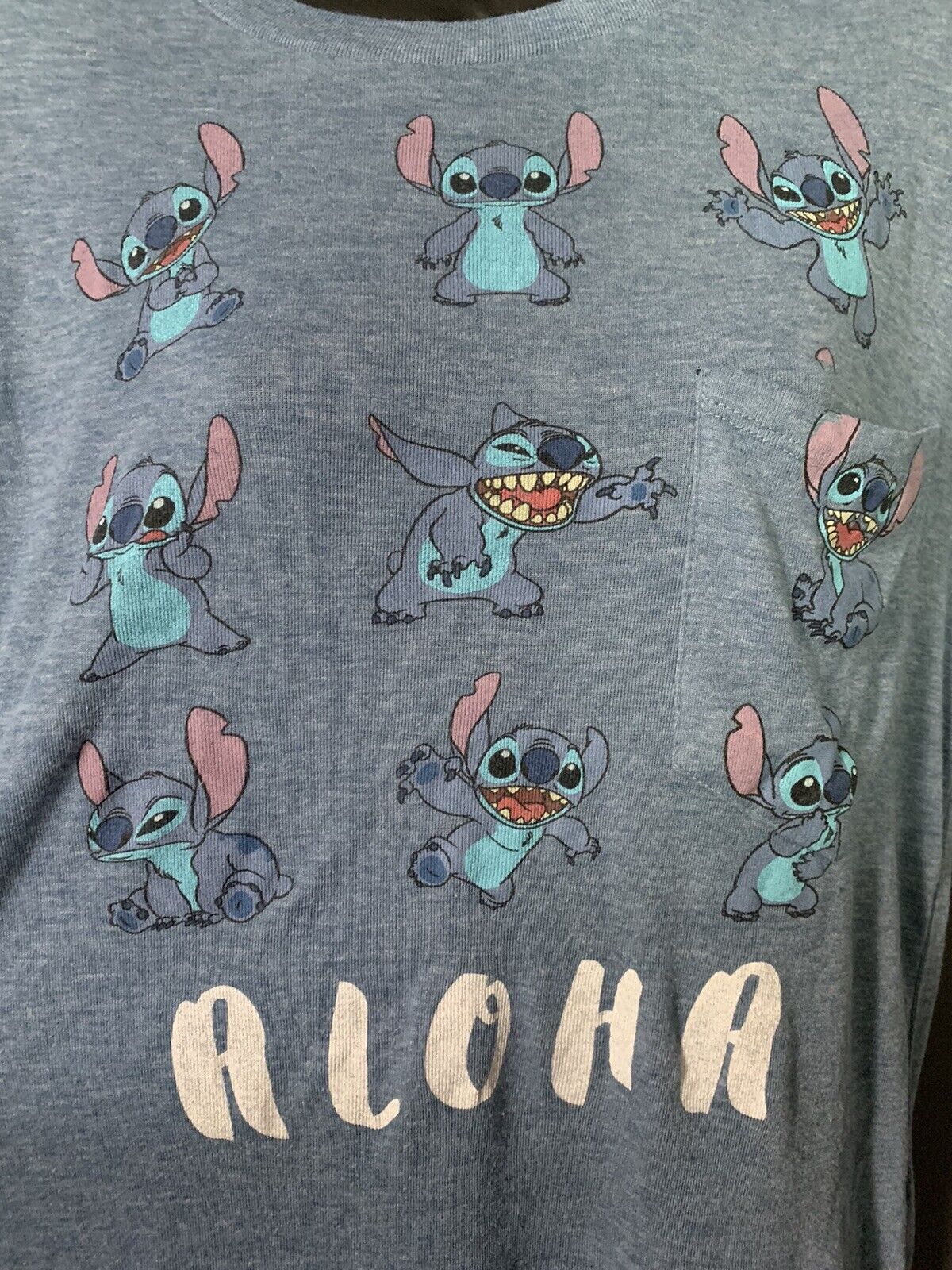 Disney Lilo & Stitch Women's Shirt Small Blue Short Sleeve Soft Stretch T-Shirt