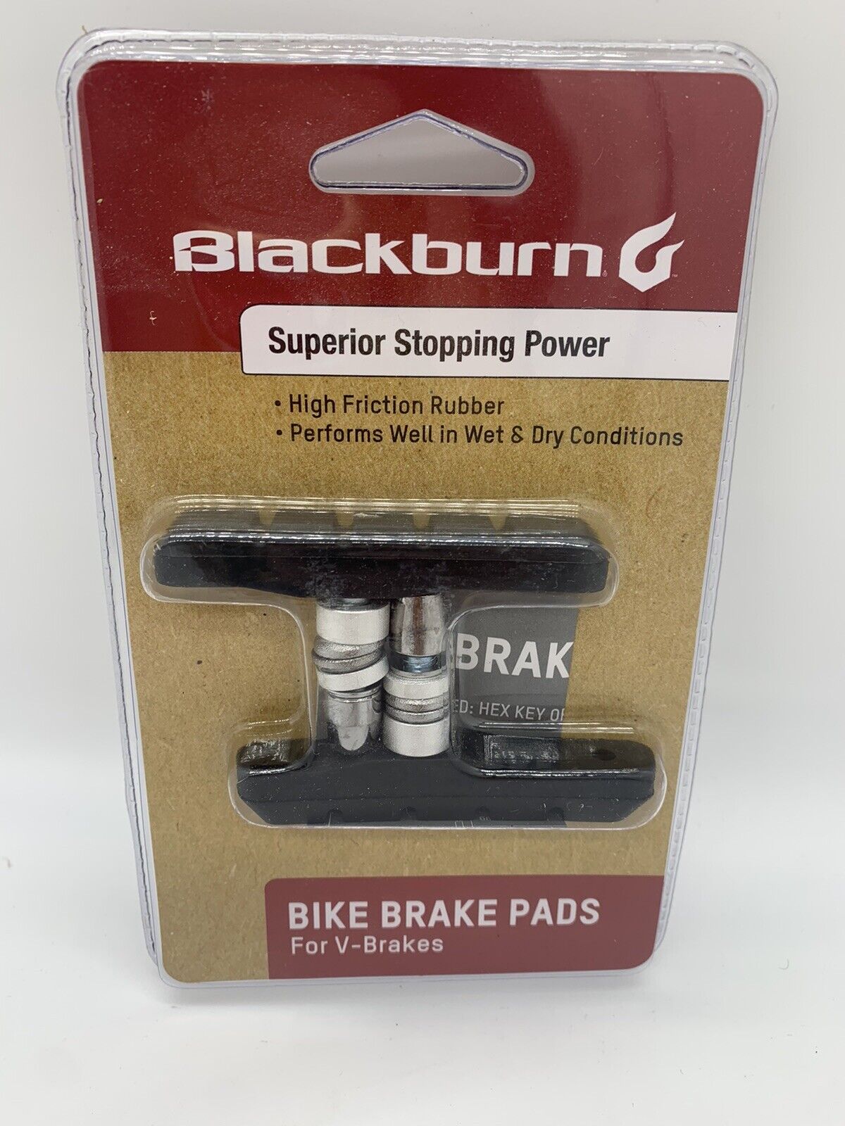 (2 Pair) 1 Road Bike Pads Rubber V Brake Blocks Blackburn Stopping Power NEW