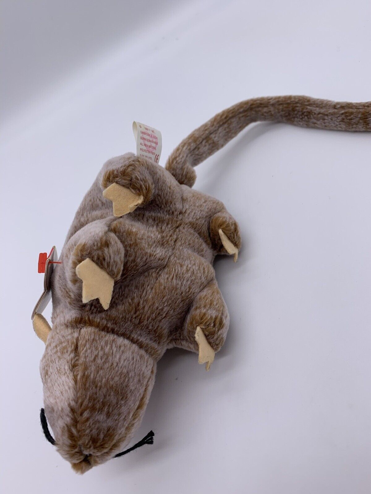 TY TIPTOE the MOUSE BEANIE BABY Mint New Rat Soft Cuddly Brown Whiskers Tail '99