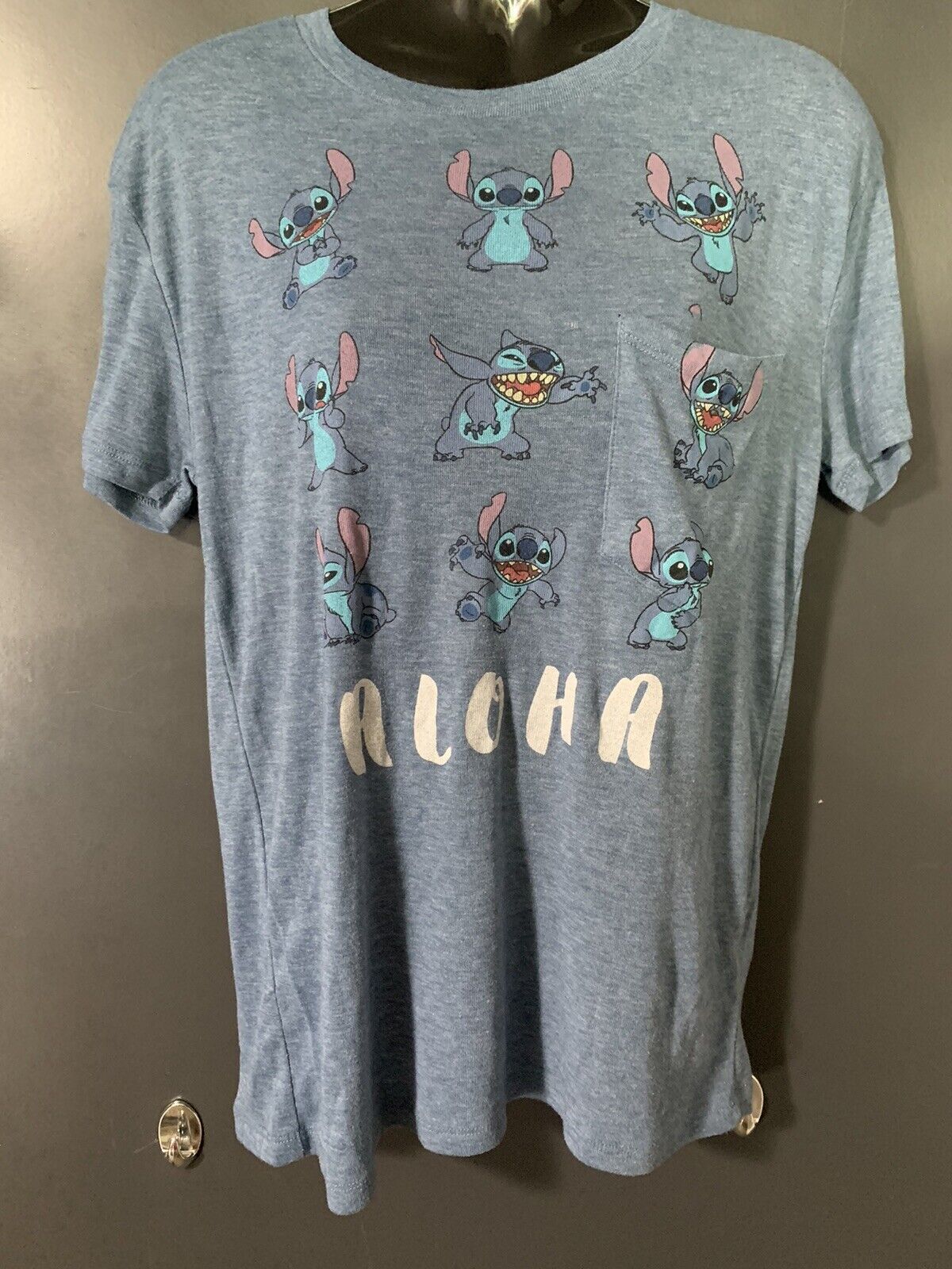 Disney Lilo & Stitch Women's Shirt Small Blue Short Sleeve Soft Stretch T-Shirt