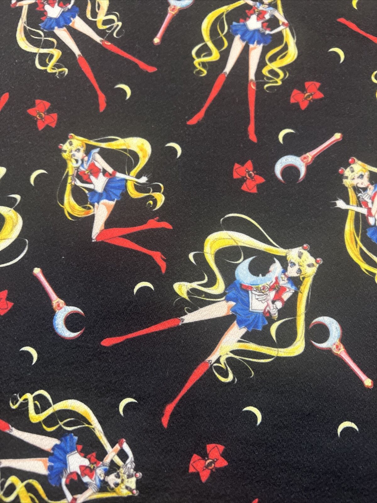 Sailor Moon Womens' Bow and Moon Stick Print Anime Keyhole Cosplay Dress