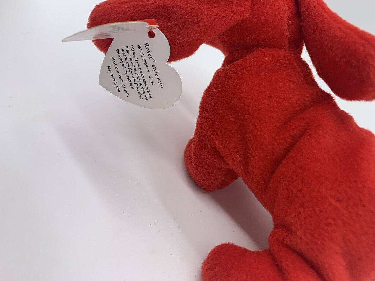 Beanie Baby "Rover", style 4101, with tags, 1996. Generation 3/4 Retired