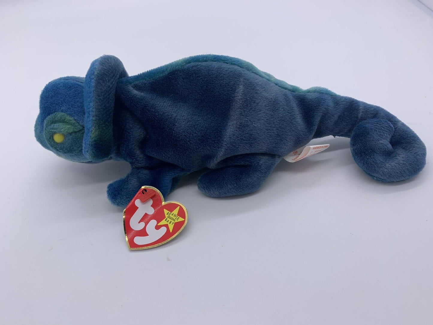 TY Beanie Baby: RAINBOW the Chameleon (dark blue) (9 inch)