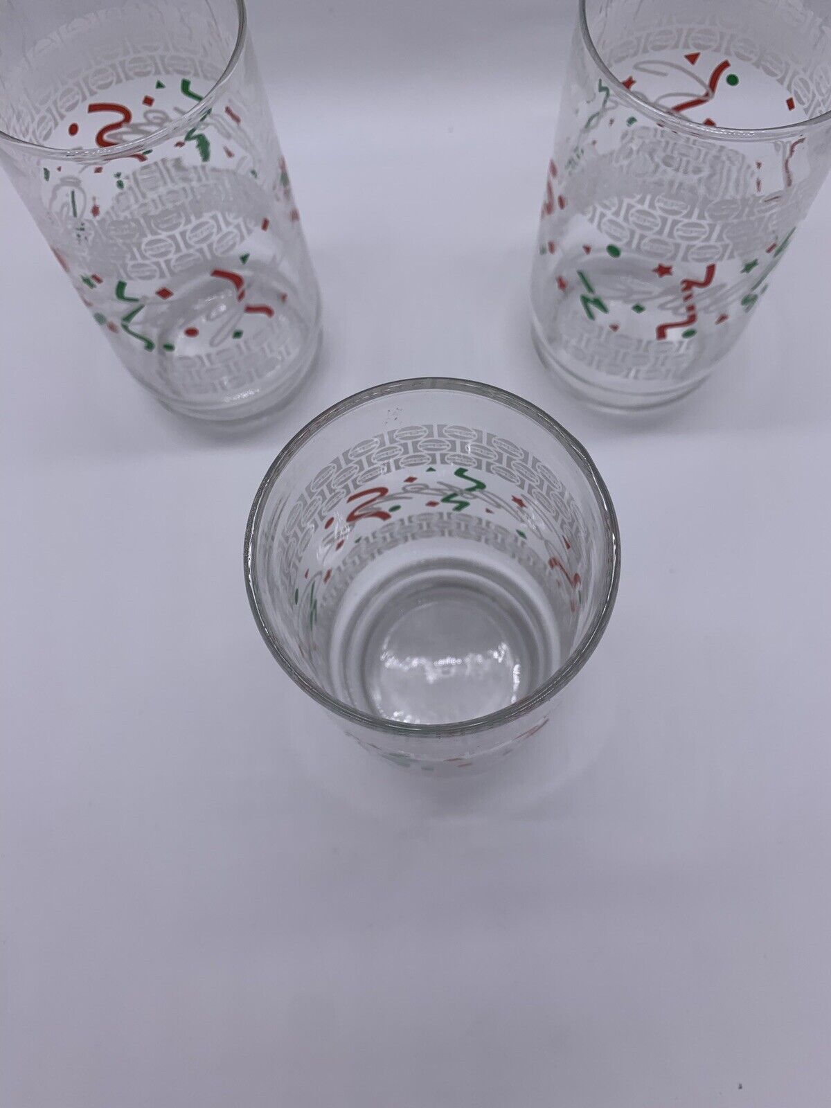 Rare Promo:3 PEPSI Cola Seasons Greetings Glass Tumblers 5-3/4 Holiday Christmas