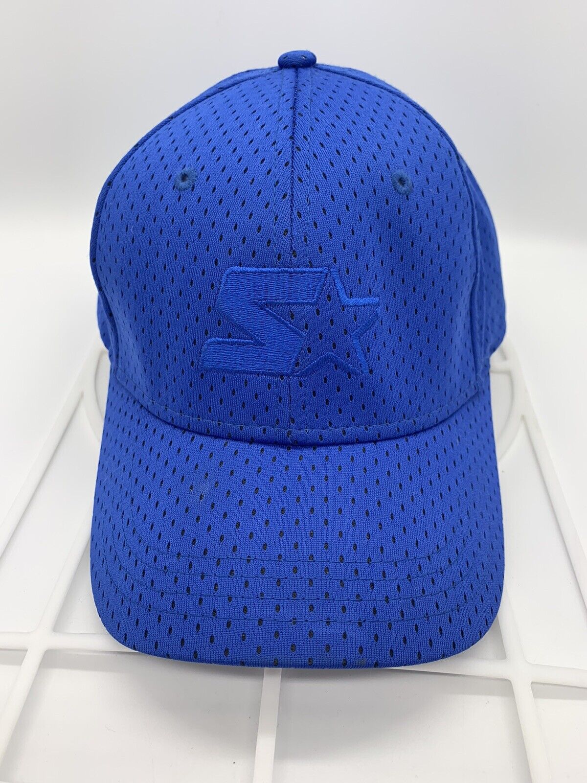 Vintage Starter Logo Men's Hat Fitted Blue Mesh Embroidered Cap #RM46806Y