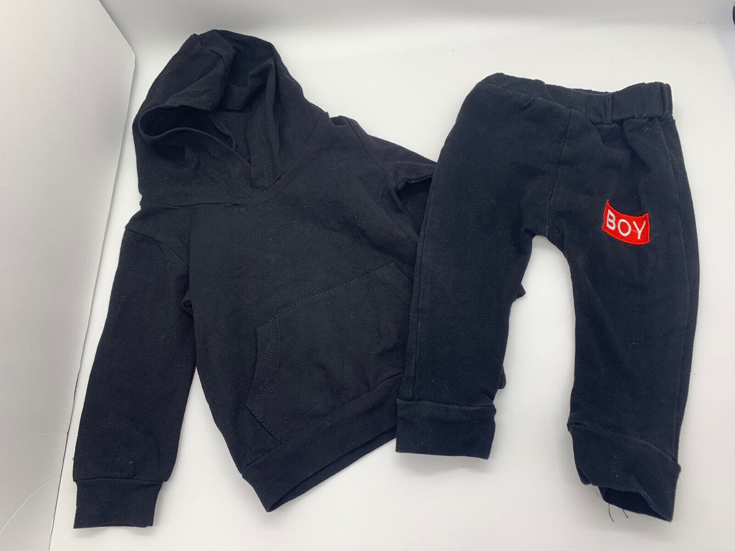 Baby Boys Letter Hoodie T-Shirt Top Pant Outfit Clothes Set Black Jumpsuit 0-3m