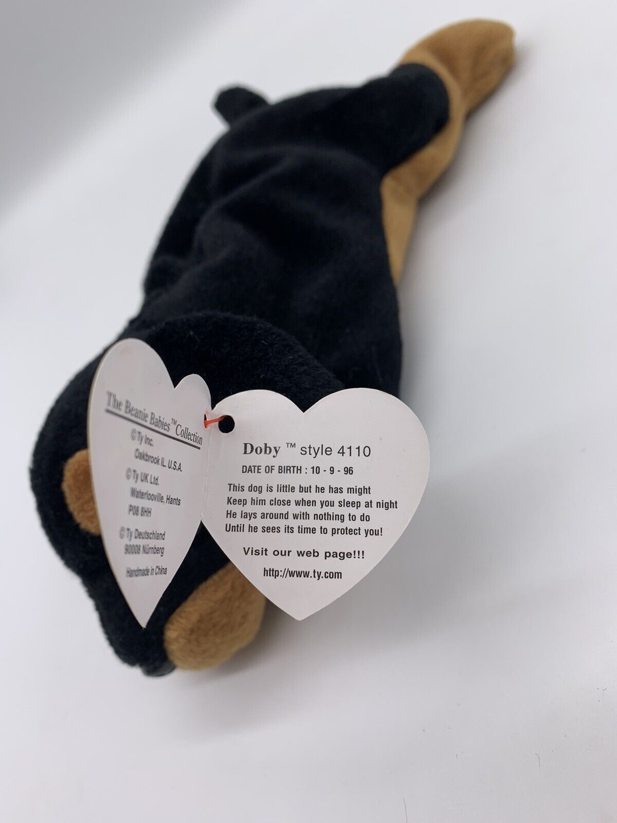 Rare Ty Beanie Baby: Doby the Doberman - Collectible Plush Toy - Mint Condition