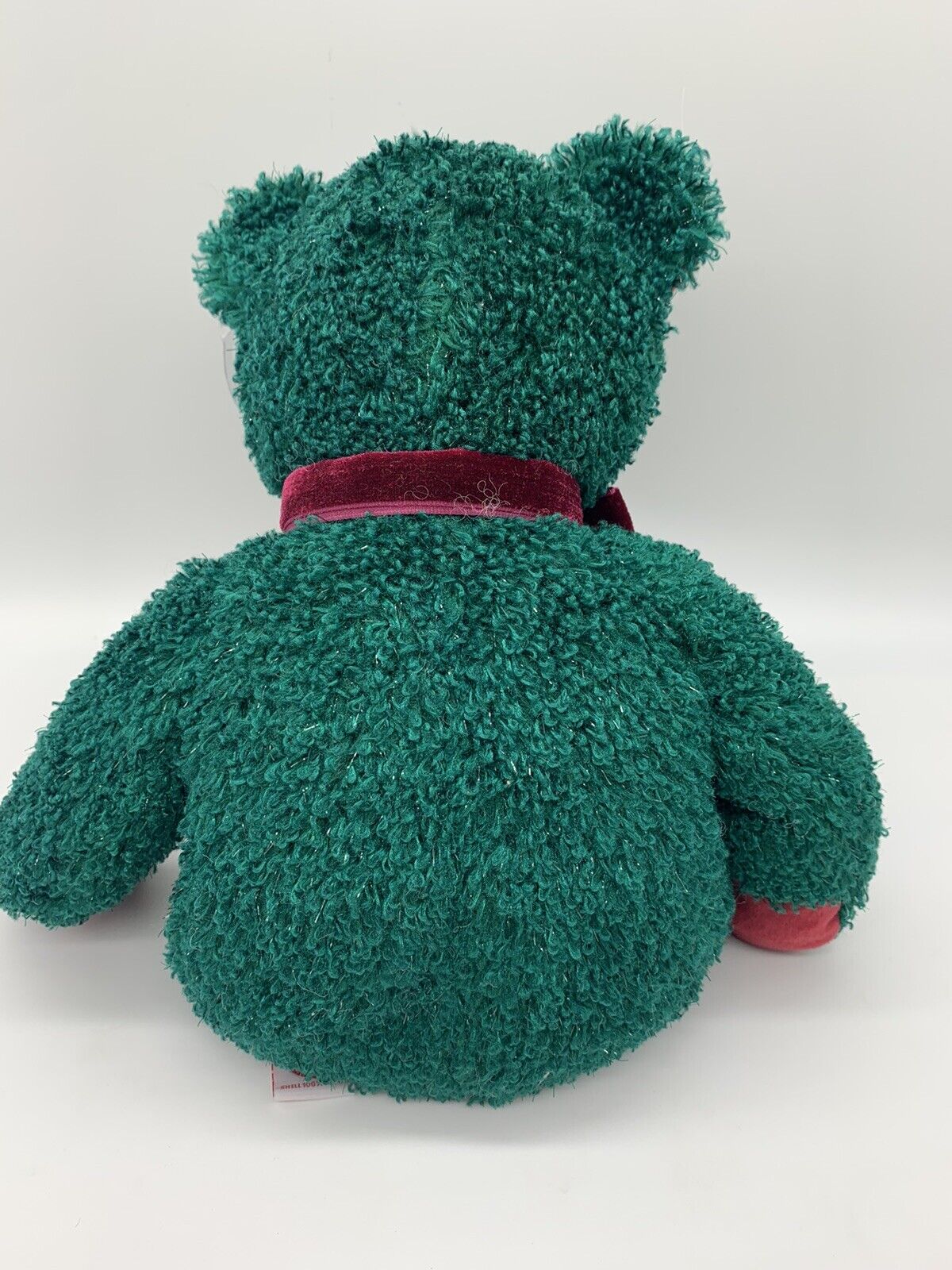 TY Beanie Buddy 2001 Holiday Teddy Bear Soft Fluffy Green Red Christmas Large