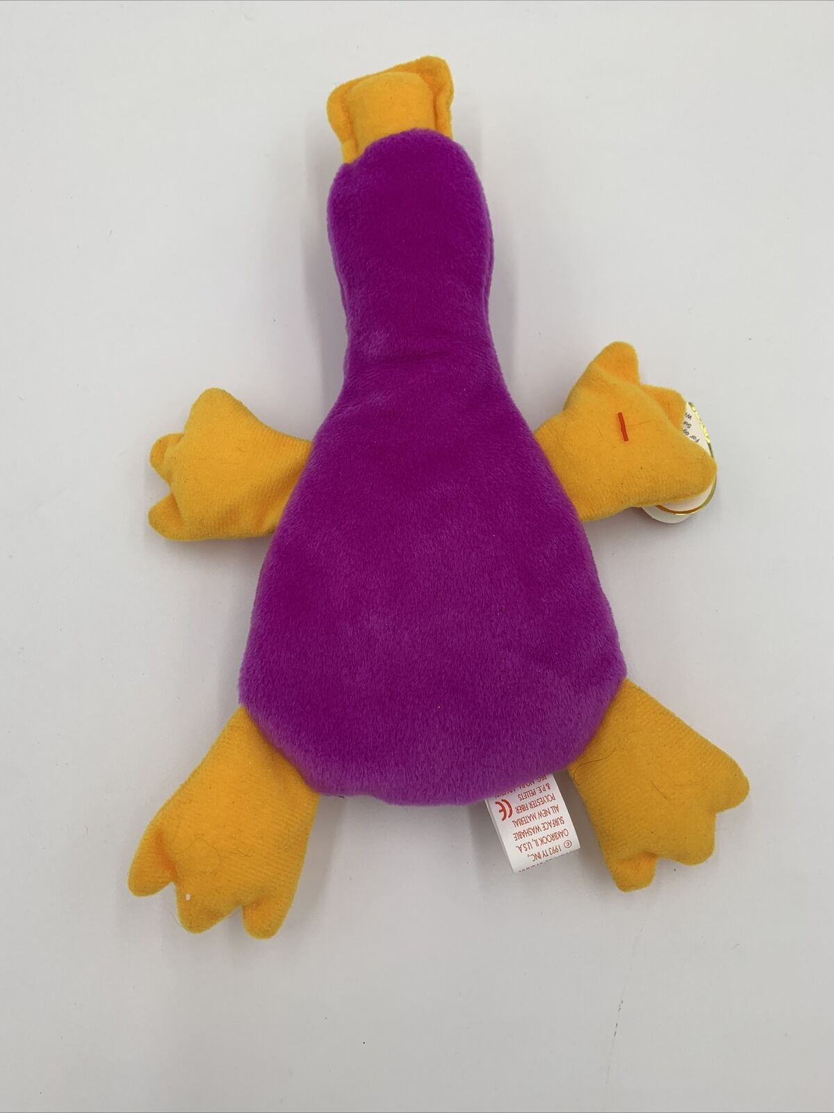 Ty Beanie Baby: Patti The Platypus Beautiful Color Purple Fuchsia Yellow 1993