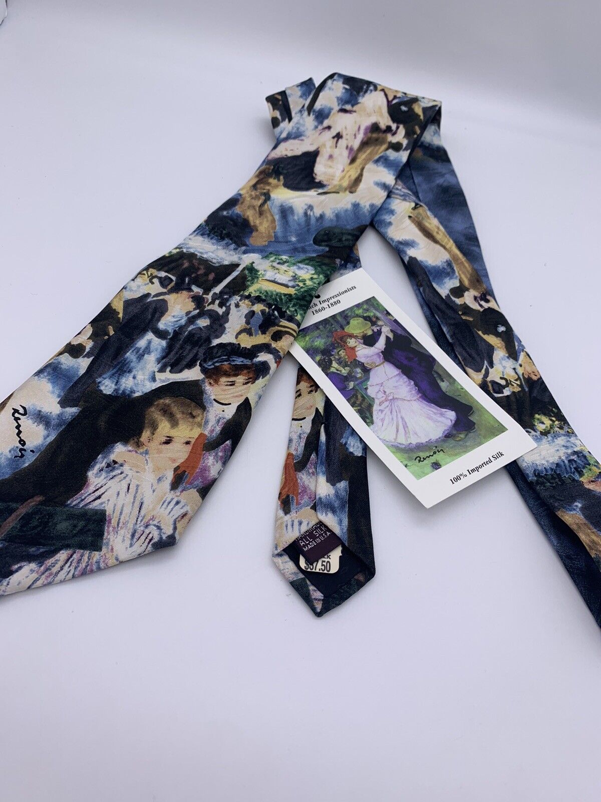 Les Montreux Men's Silk Tie Renoir - The French Impressionist 1860-1880 Painting