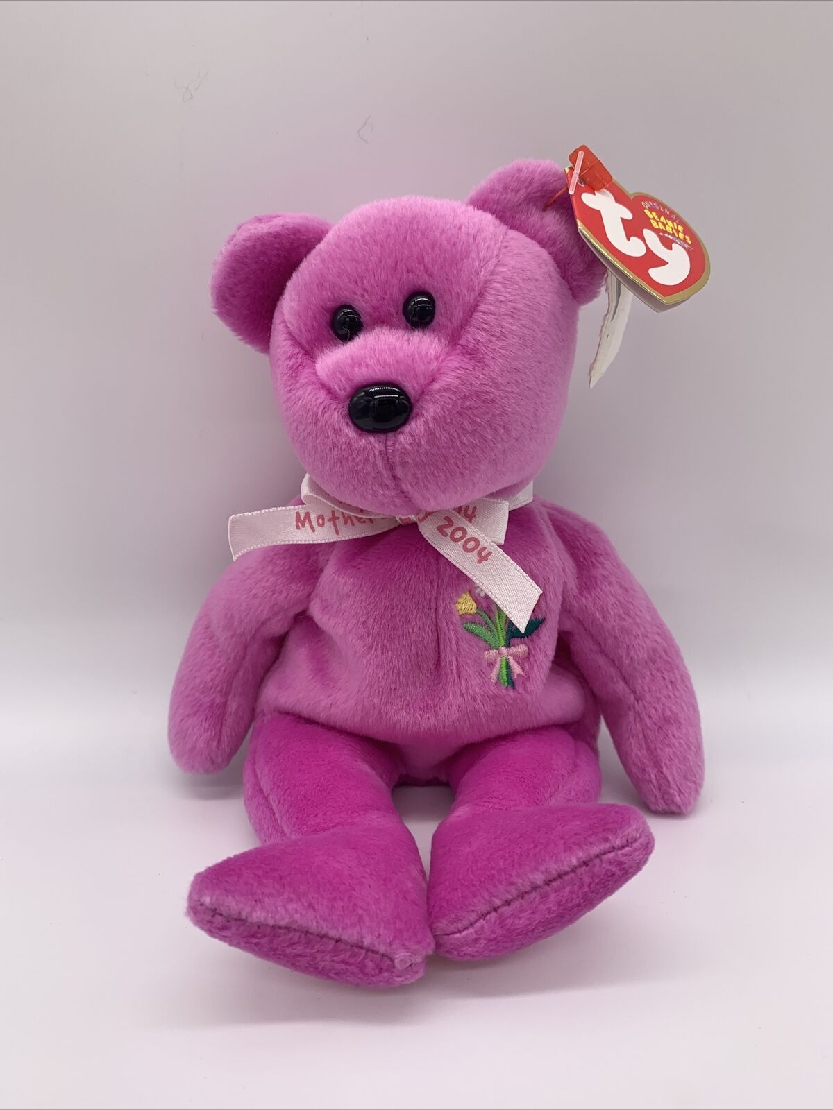 Ty Beanie Baby Mother Fuchsia Bear. Retired, soft. 2004 Mothers Day's gift