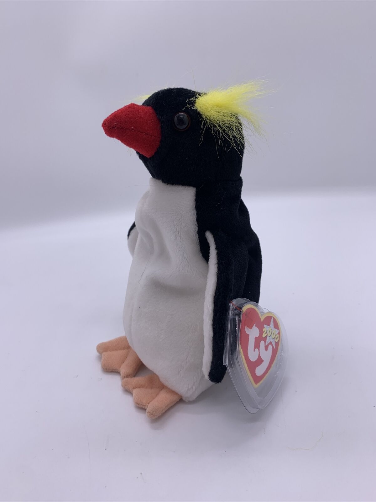 TY Beanie Baby Frigid Penguin 2000 Emperor Penguin Black White Yellow Red Tan