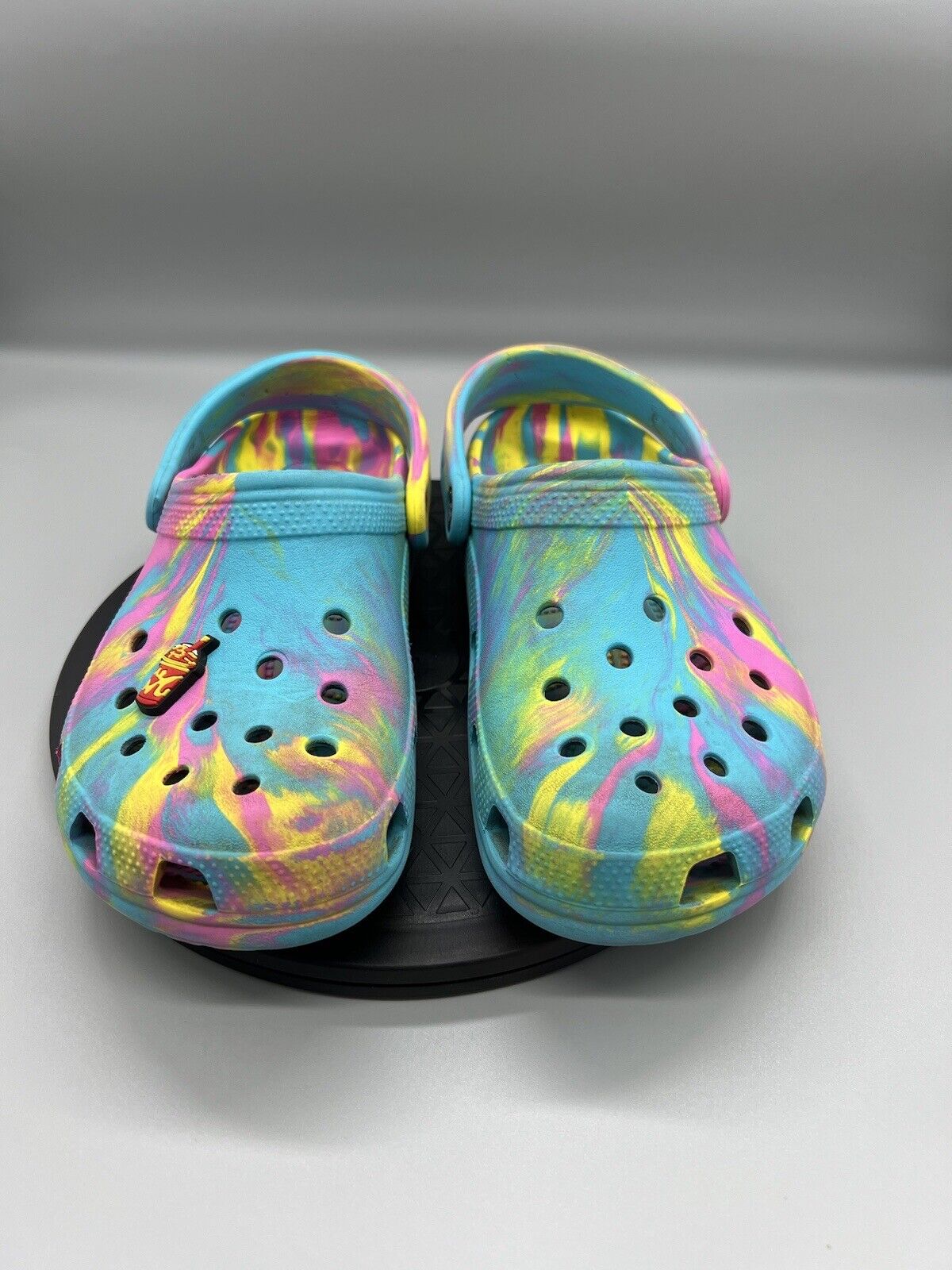 CROCS Classic Platform J 6 Marbled Tie Dye Clog And charm