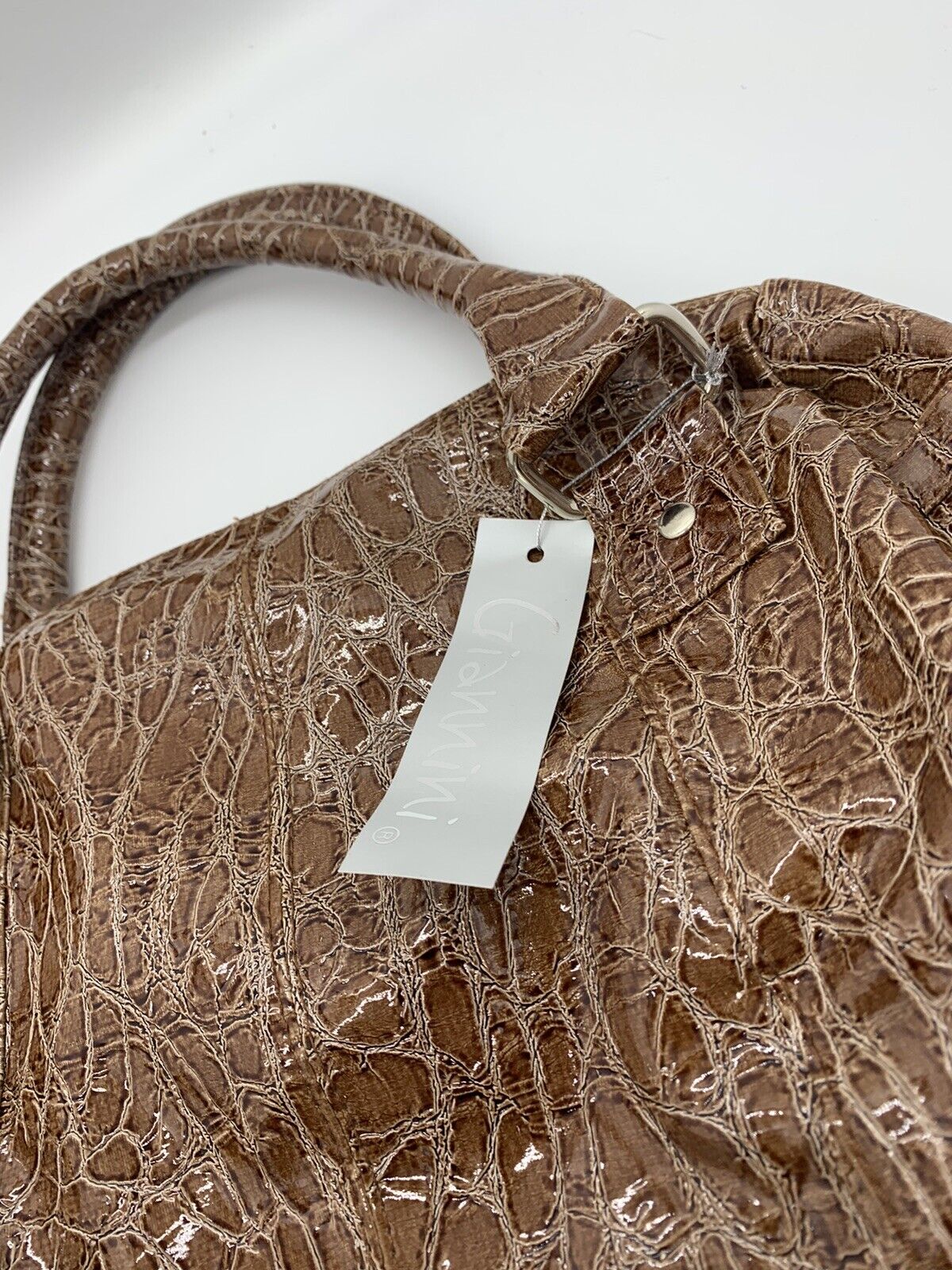 Giannini Brown Faux Alligator Leather Purse Women's Handbag Accessories with Tag