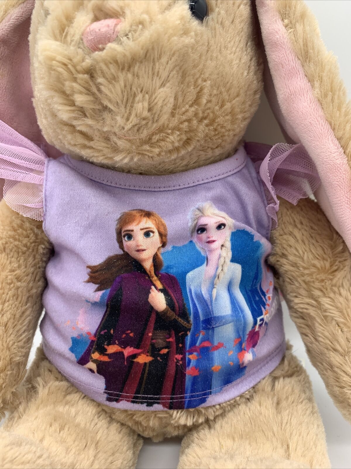 Build A Bear Floppy Eared Bunny Rabbit Frozen Shirt "Let It Go" Music In Hand