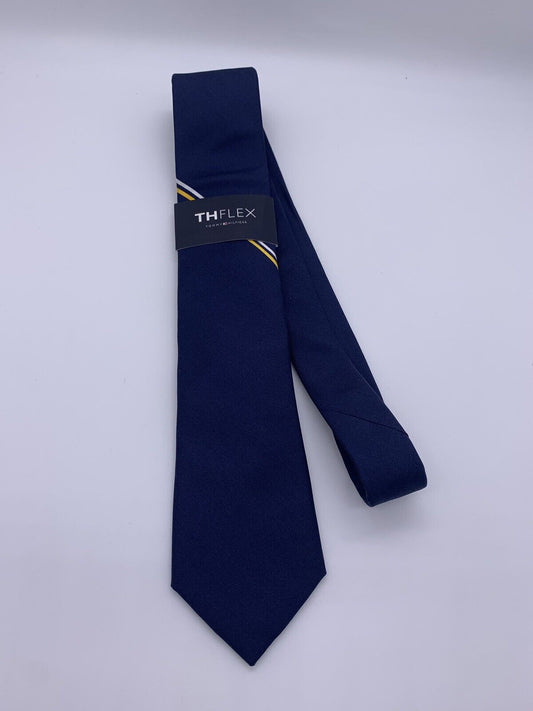 Tommy Hilfiger TH Flex Tie, Blue With Gold And Silver Stripe