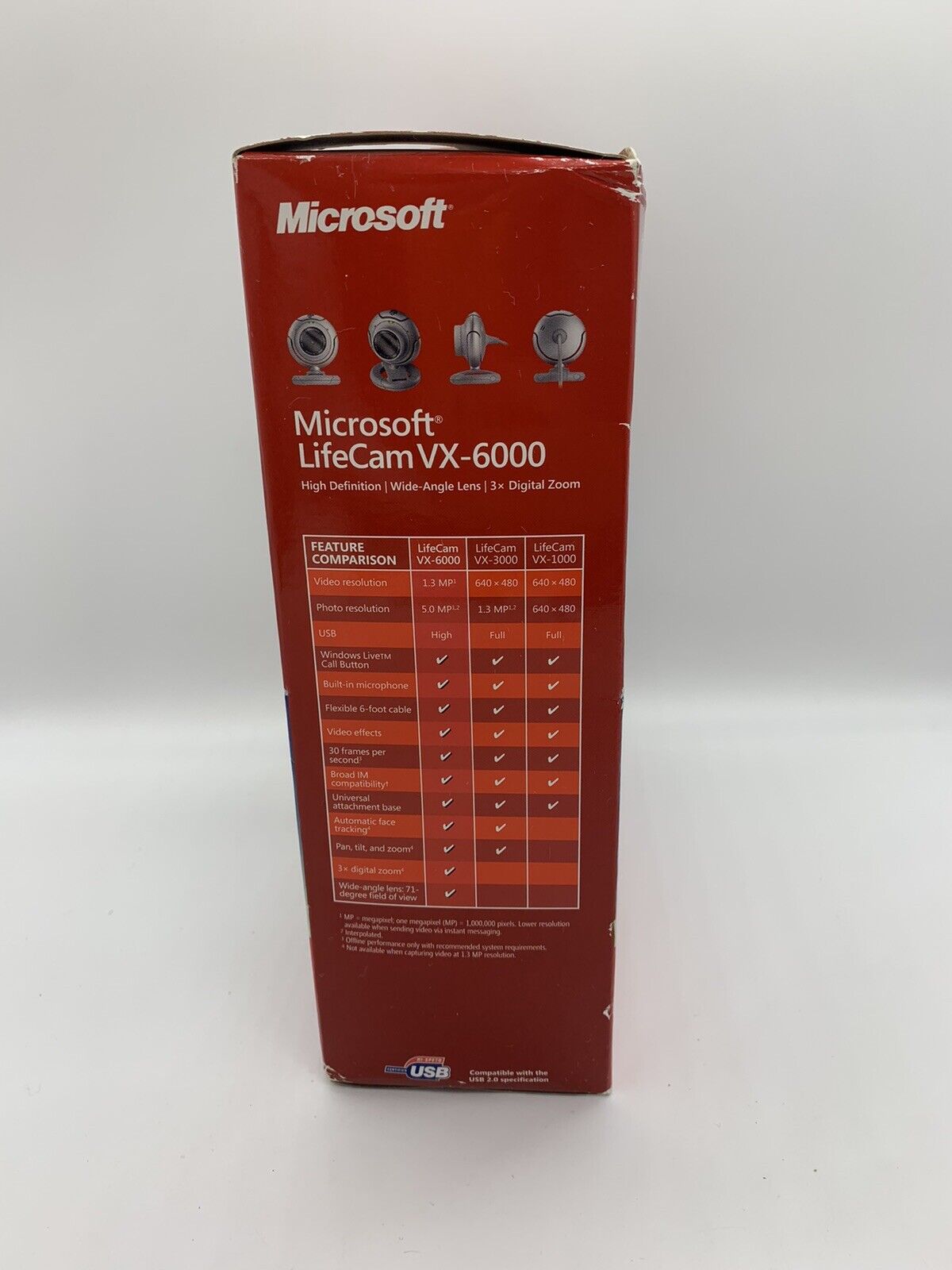 Microsoft Lifecam VX-6000 Webcam HD Wide Angle Lens 3x Digital Zoom  NEW