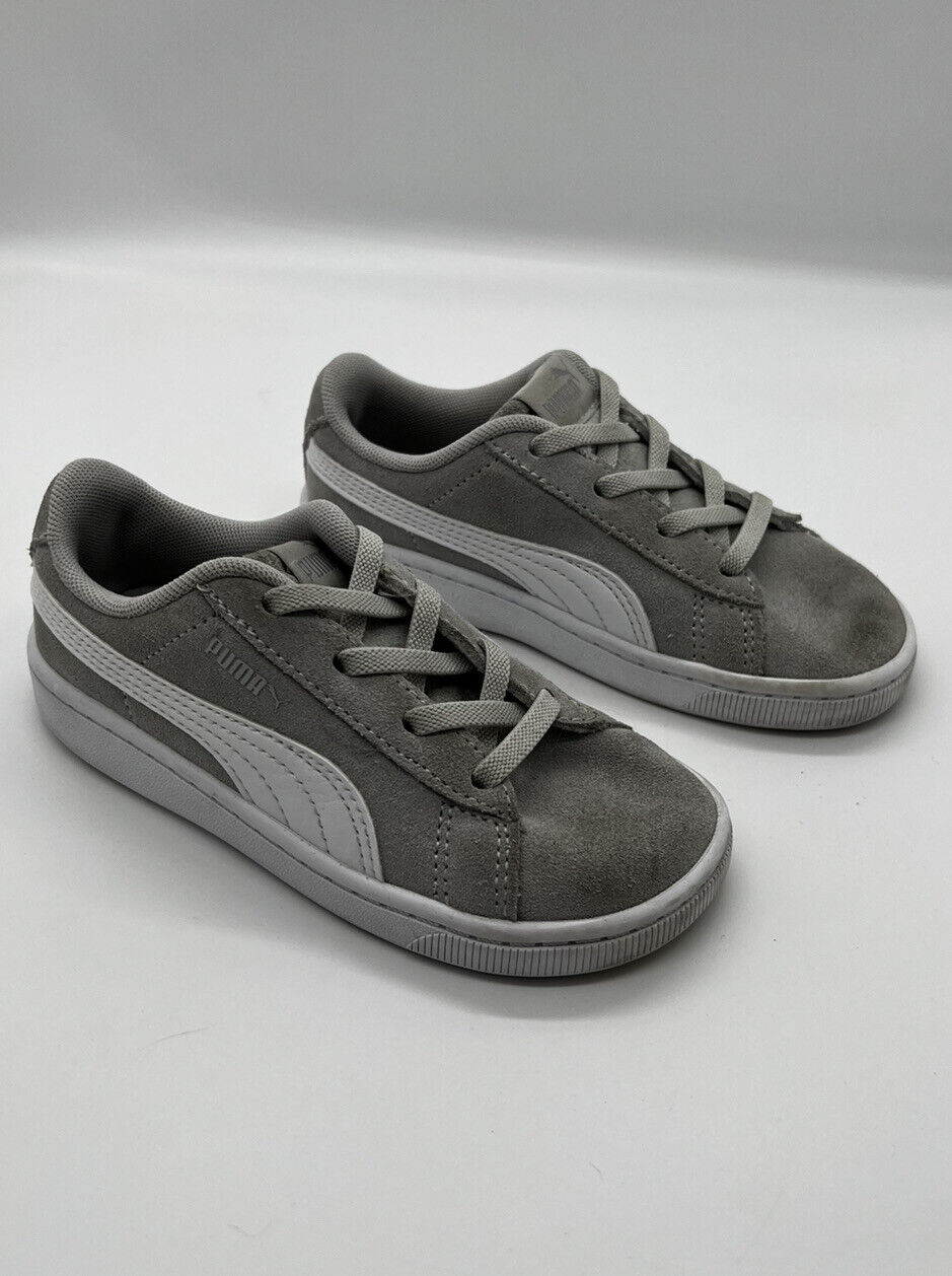 UK PUMA Vikky v2 Toddler Sneakers Gray/White UK 9 EUR 27 USA 10c 370516-02 0819