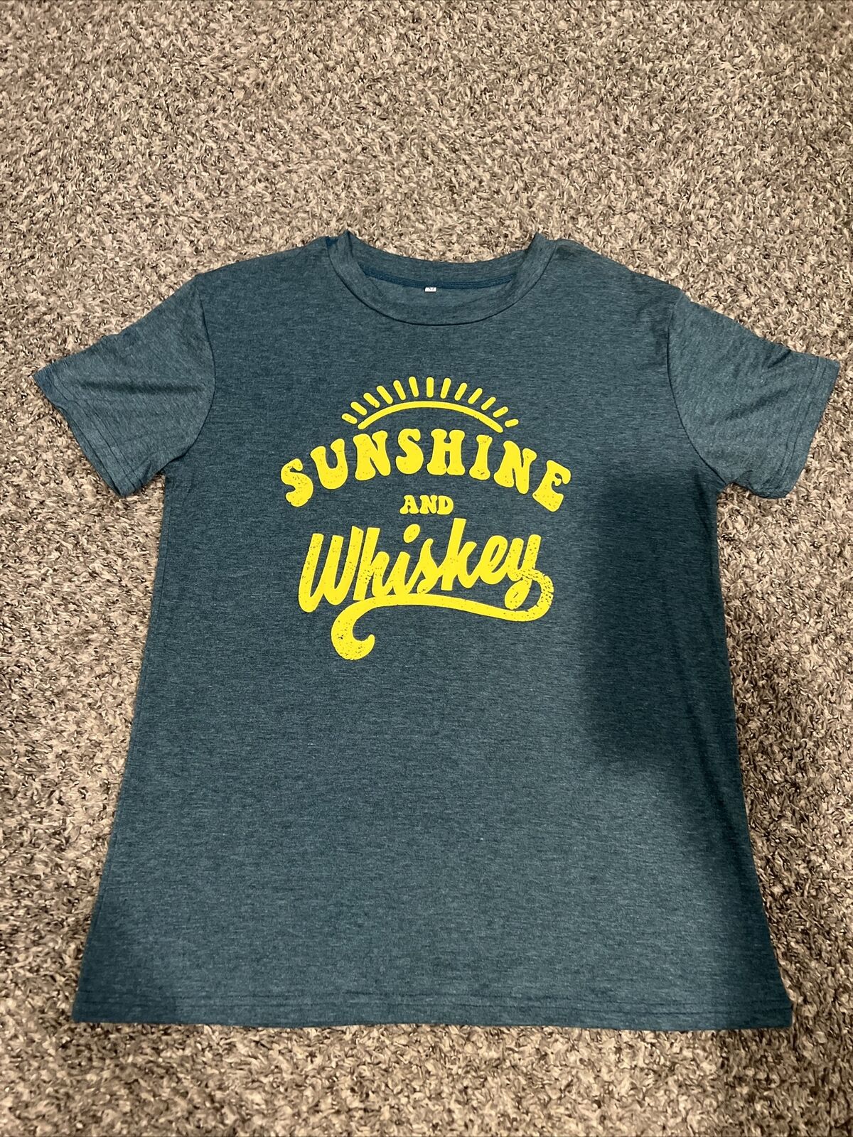 Sunshine And Whiskey Graphic Funny Letters Short Sleeve T-Shirt - Unisex Adults