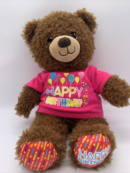 Build A Bear Happy Birthday 15" Plush Brown Teddy Bear & Kids Unique Gifts