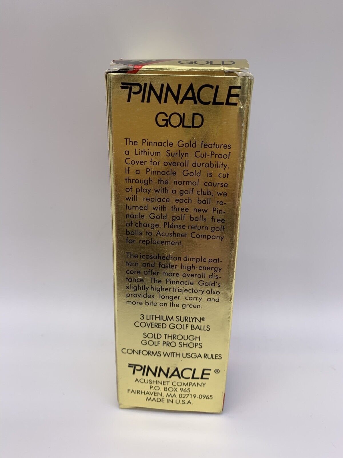 Pinnacle Gold 100 Golf Balls Brand New Golf Balls Vintage Retro Classic-Set of 3