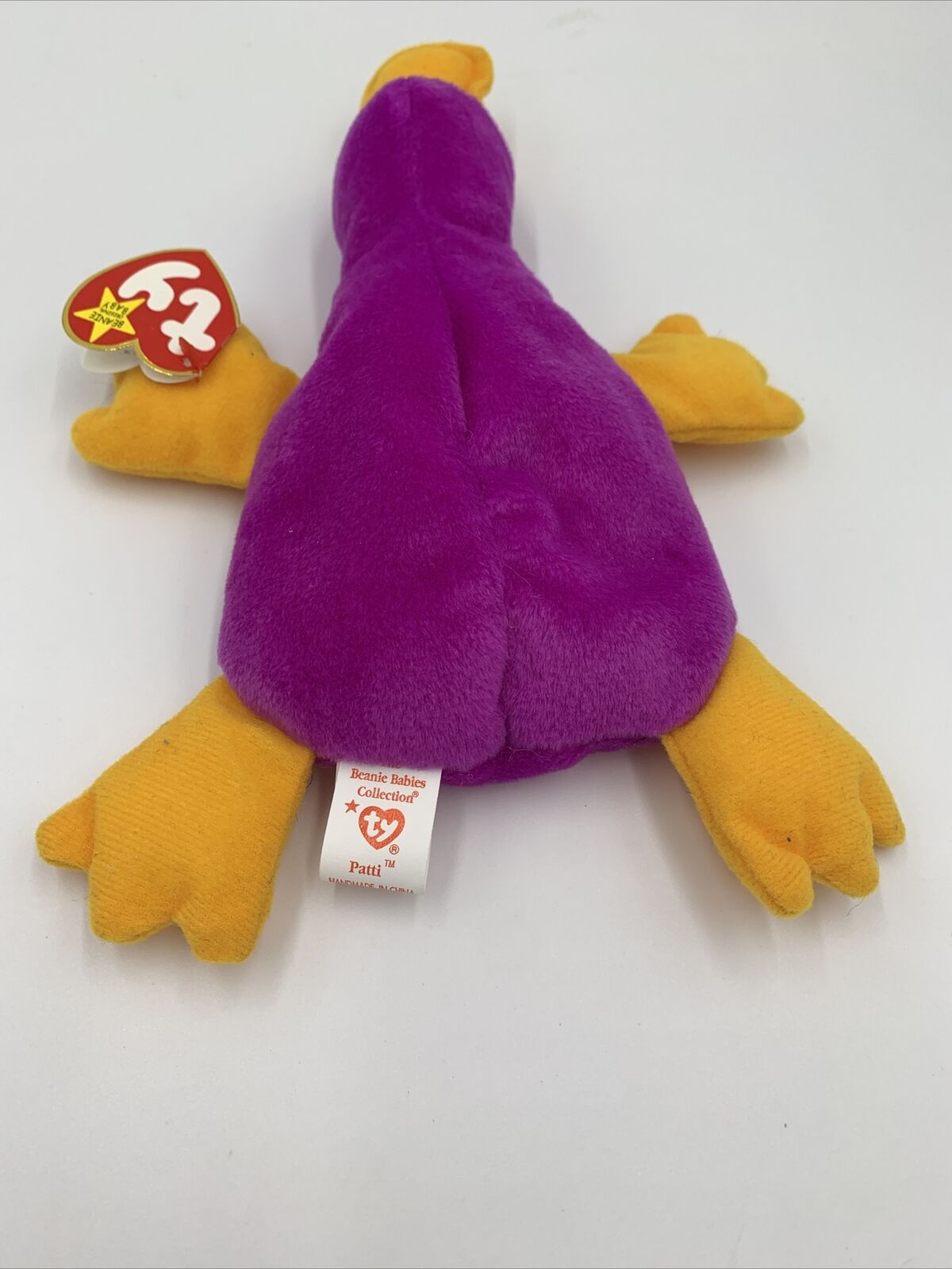 Ty Beanie Baby: Patti The Platypus Beautiful Color Purple Fuchsia Yellow 1993