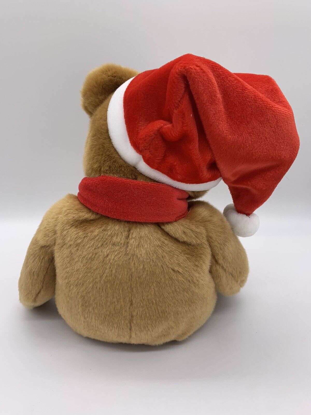 TY Beanie Buddy - 1997 HOLIDAY TEDDY (14 inch) Christmas Santa Hat Scarf Red