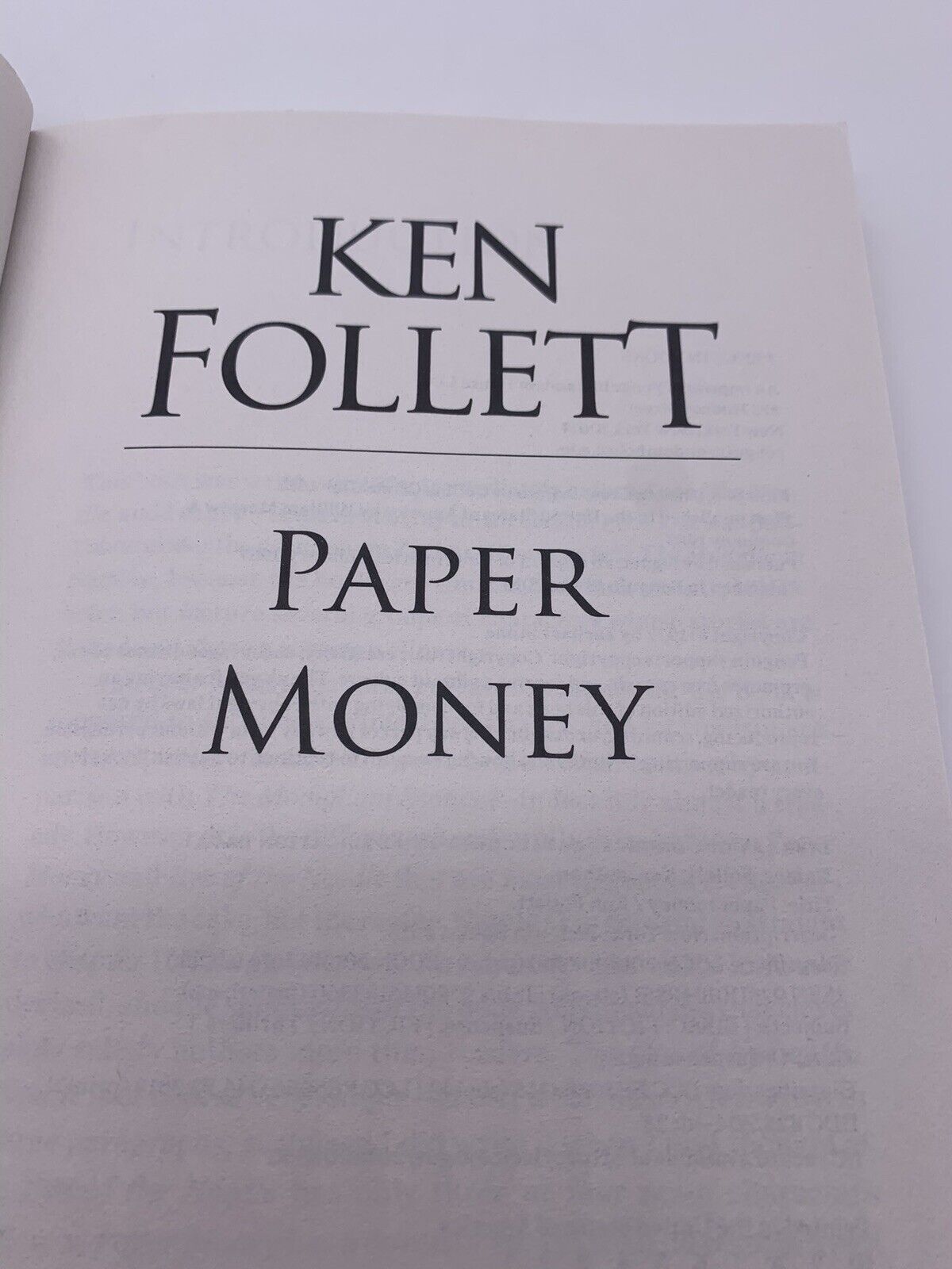 Paper Money : A Novel by Ken Follett (2018, Trade Paperback)