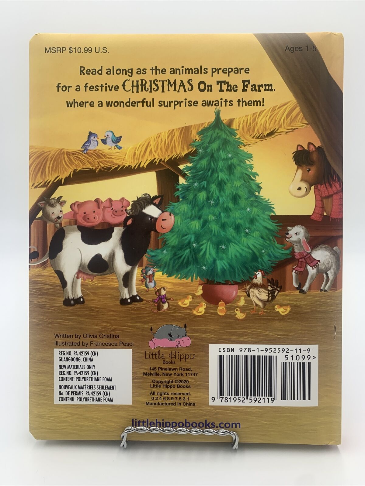 Christmas On the Farm- Children's Padded Board Book -Olivia Cristina