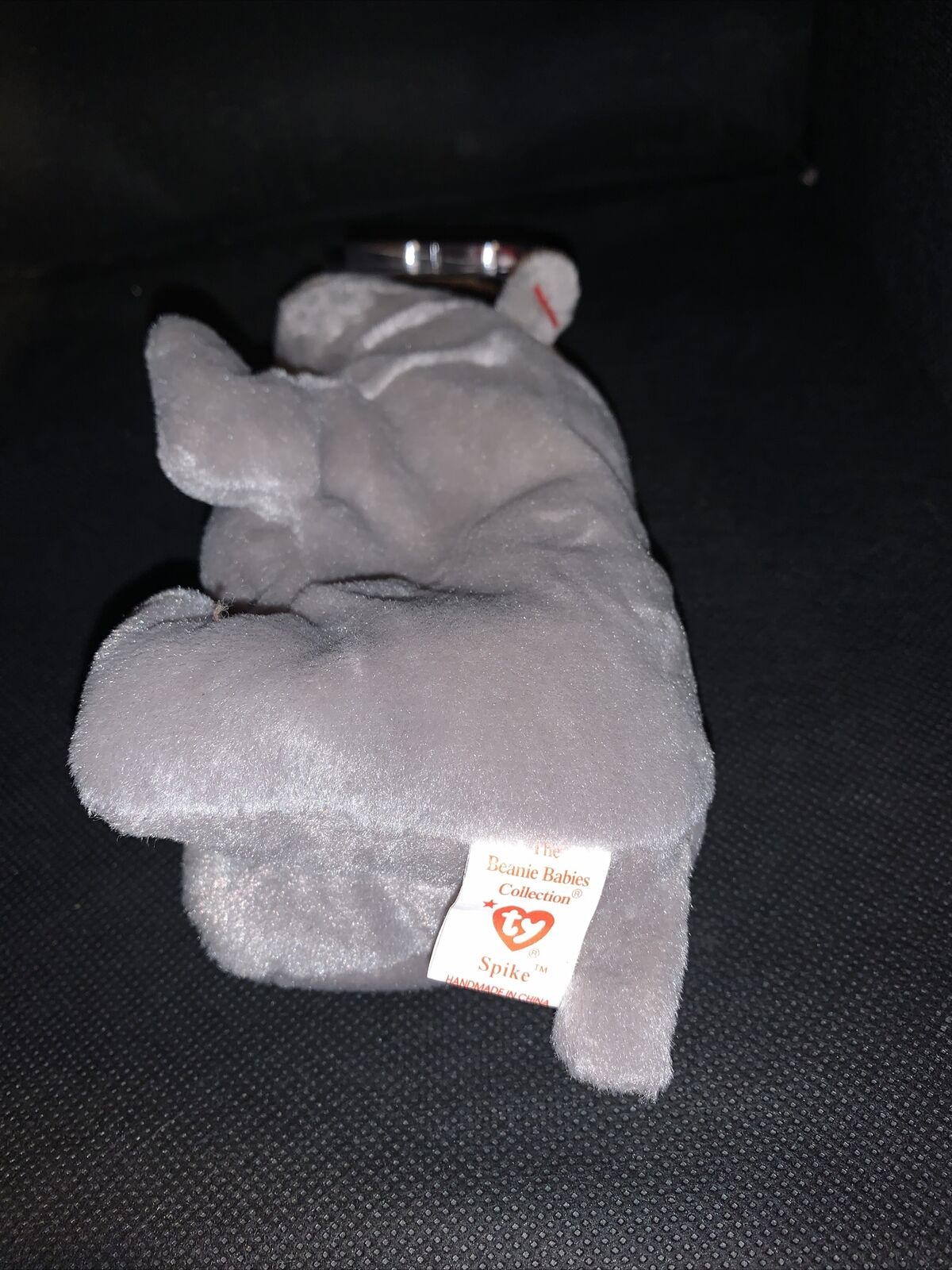 1996: Ty Beanie Baby Spike Rhino Rhinoceros RARE FIND Pristine Gray Brown