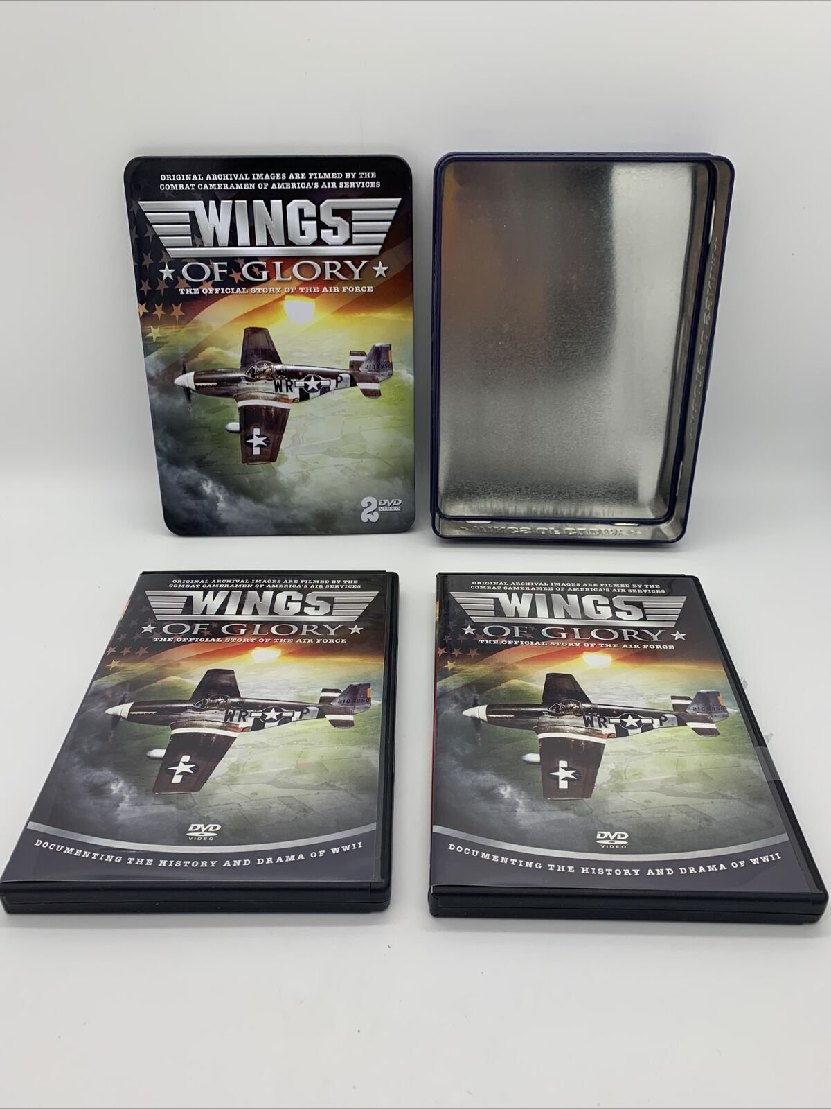 Wings of Glory in 2 DVDs presentation Original Archival Images- Collectible Tin