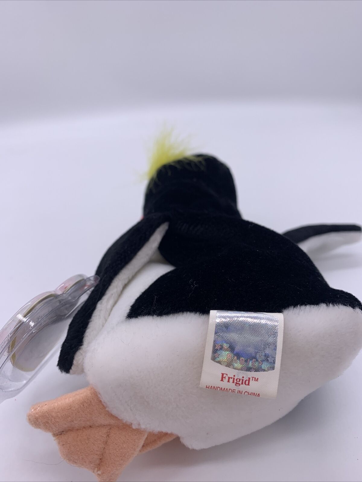 TY Beanie Baby Frigid Penguin 2000 Emperor Penguin Black White Yellow Red Tan