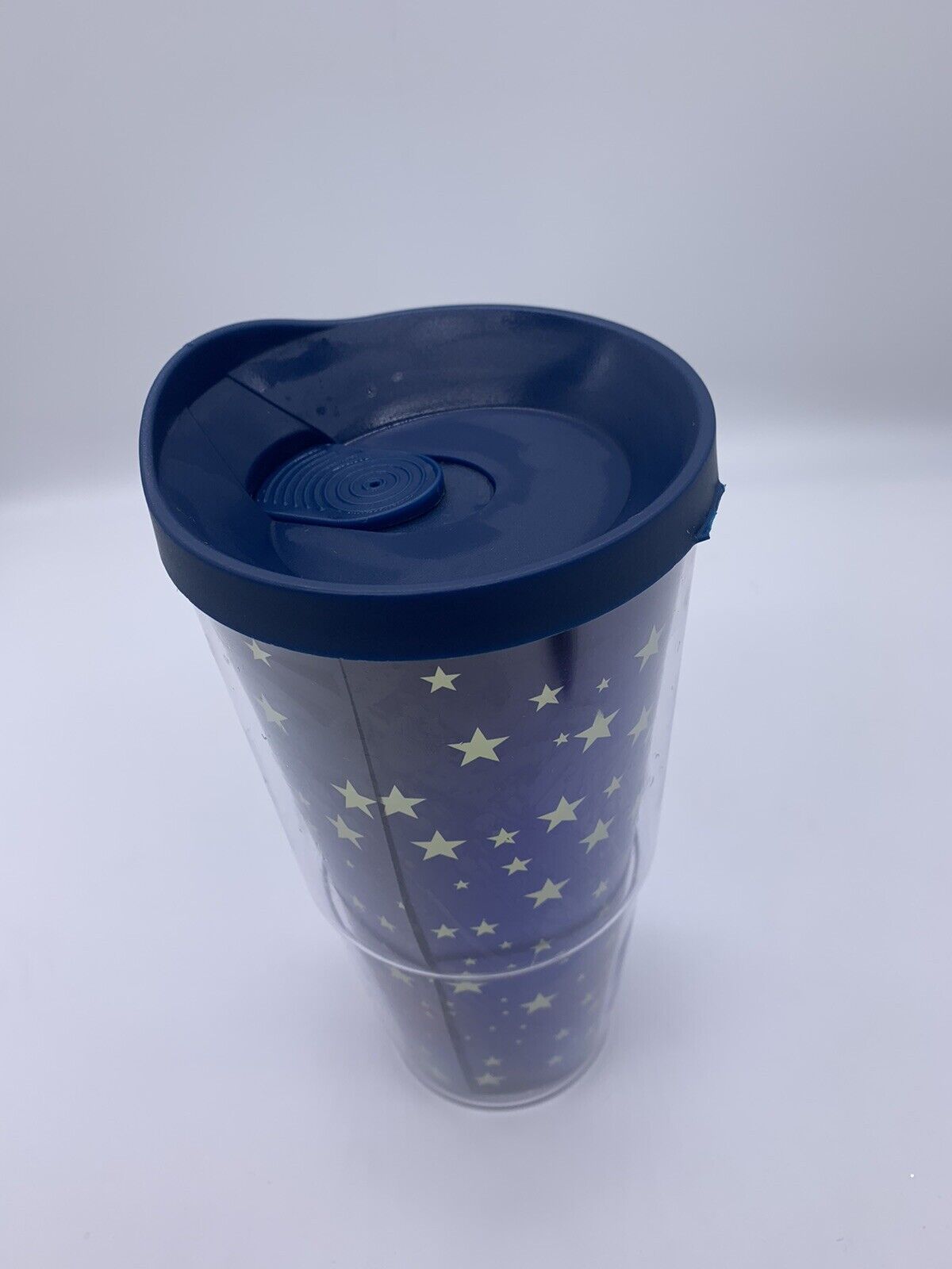 Large Blue Yellow Star Galaxy Travel Tumbler Classic Drinkware with Lid