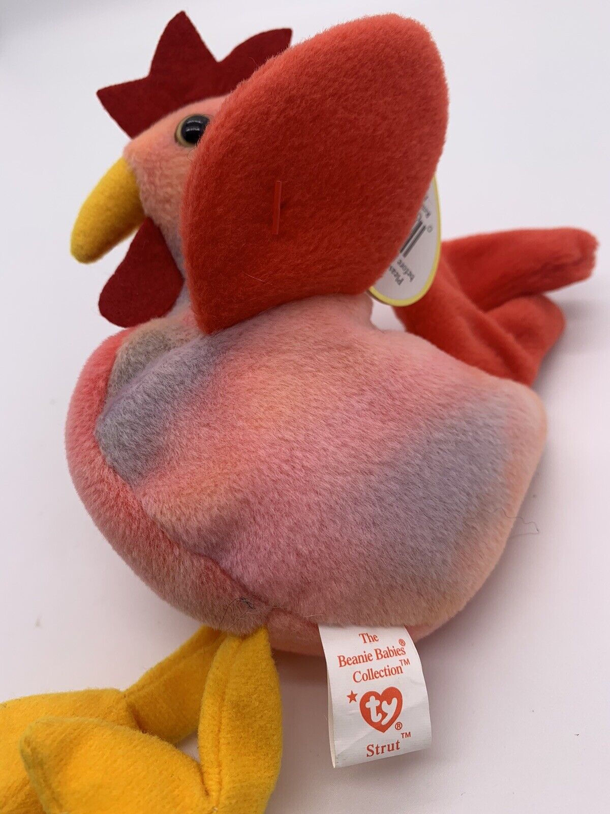 Ty Beanie Baby Strut the Rooster Mint With Mint Tags Grey Color Soft Plush Toys