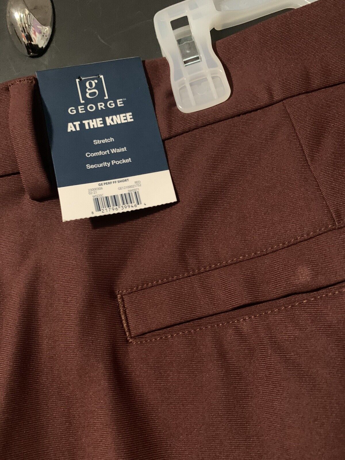 NEW!! GEORGE MEN'S TECH CARGO SHORT AT THE KNEE STRETCH -BROWN- size 40