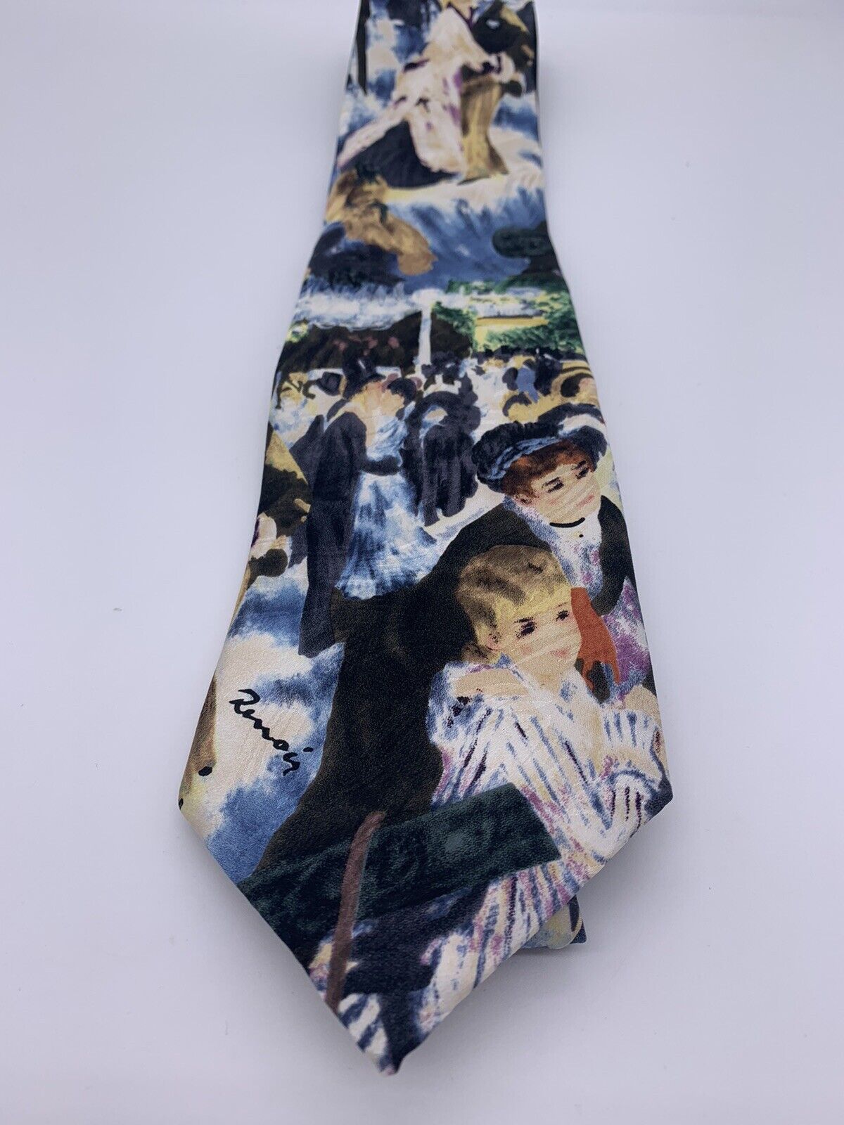 Les Montreux Men's Silk Tie Renoir - The French Impressionist 1860-1880 Painting